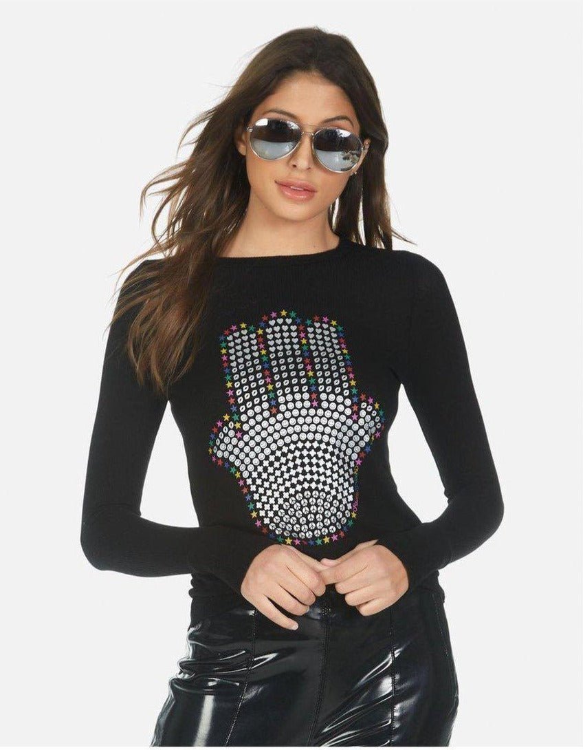 Lauren Moshi McKinley Hamsa Elements Long Sleeve Top - Spoiled Brat