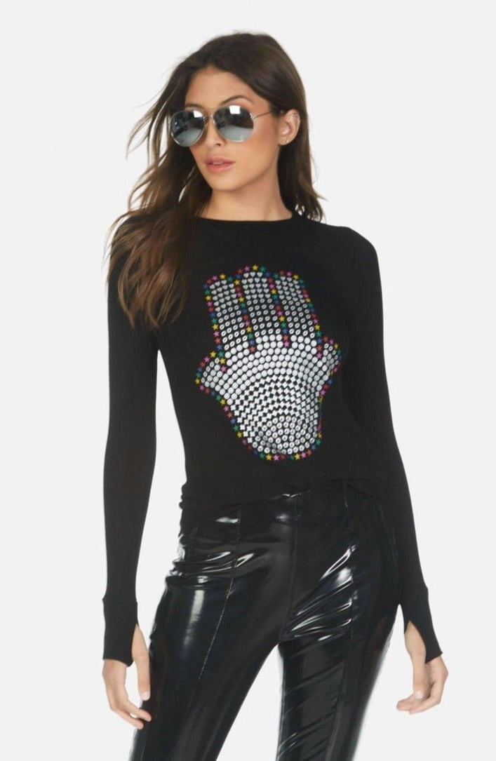 Lauren Moshi McKinley Hamsa Elements Long Sleeve Top - Spoiled Brat