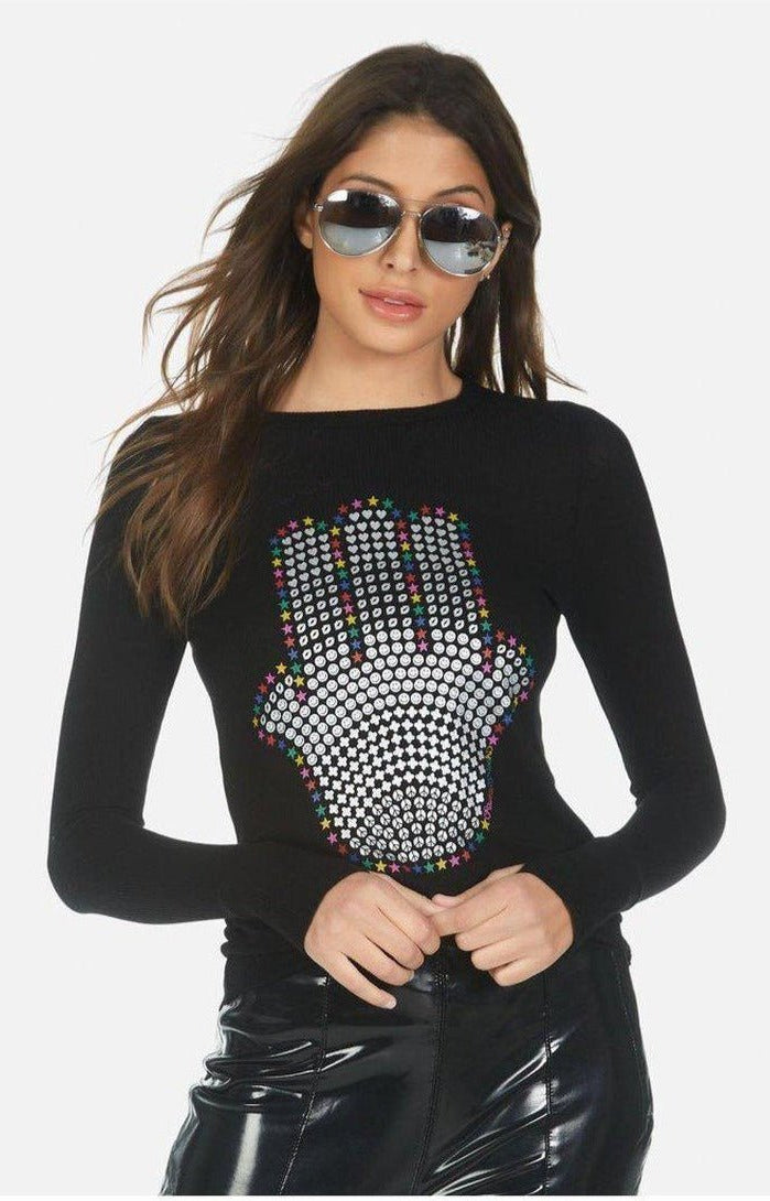 Lauren Moshi McKinley Hamsa Elements Long Sleeve Top Long Sleeved Top by Lauren Moshi as seen on celebrities