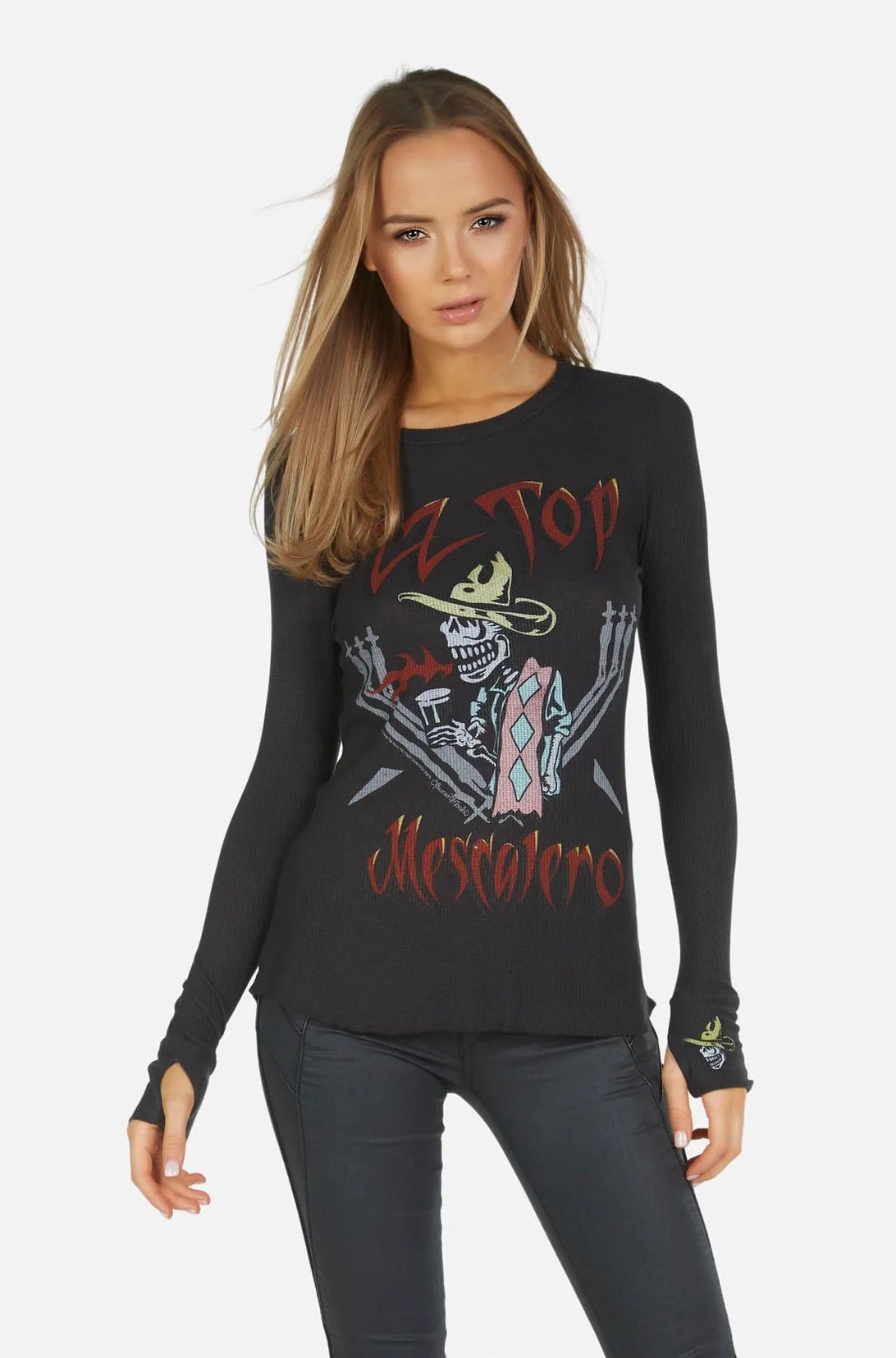 Lauren Moshi McKinley McKinley ZZ Top Thermal Top as seen on Avril Lavigne Long Sleeved Top by Lauren Moshi as seen on celebrities
