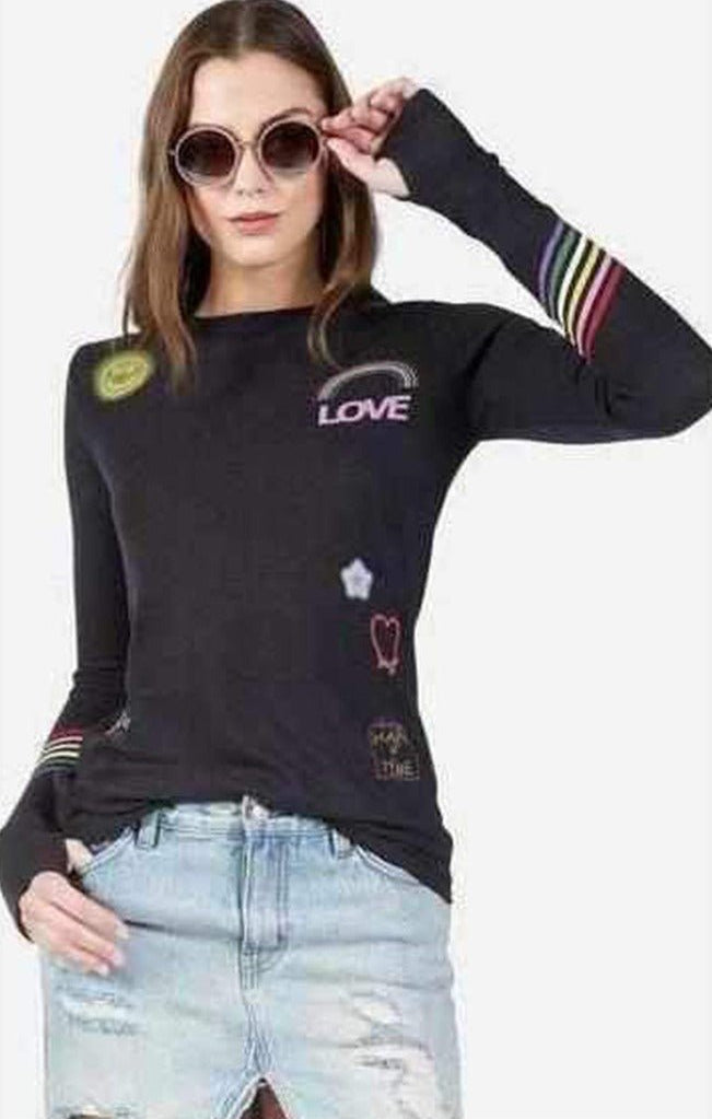 Lauren Moshi Mckinley Neon Signs Thermal Top Long Sleeved Top by Lauren Moshi as seen on celebrities