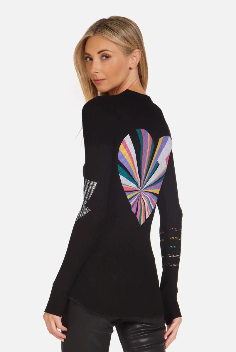 Shop Lauren Moshi Lauren Moshi McKinley Rays of Love Thermal Top Long Sleeved Top for women – premium loungewear and festival fashion at Spoiled Brat