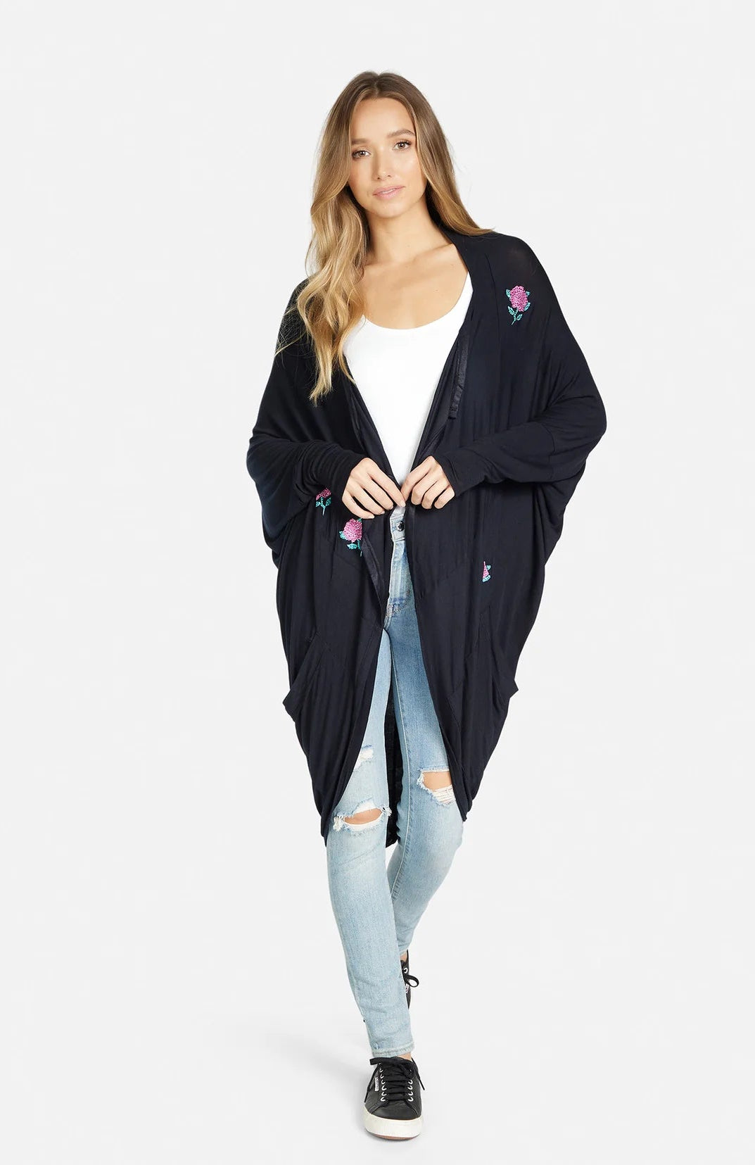 Lauren Moshi Ramona Crystal Roses Wrap Cardigan Wrap Cardigan by Lauren Moshi as seen on celebrities