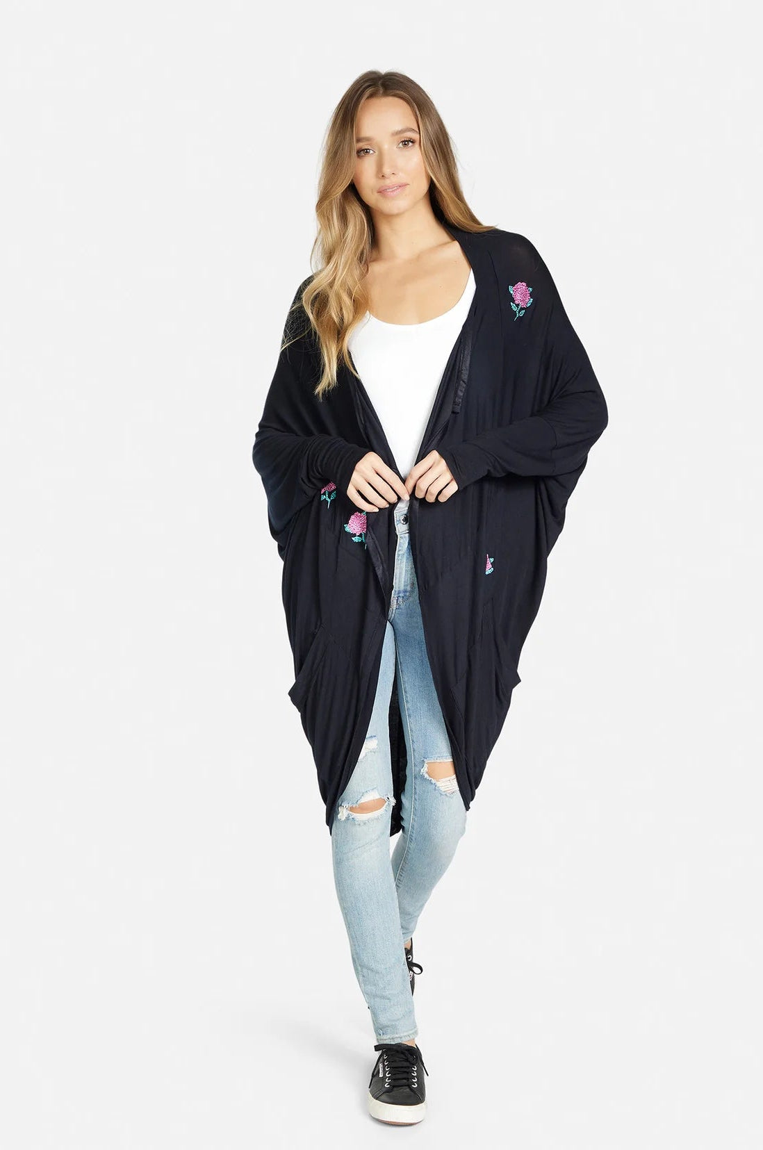 Lauren Moshi Ramona Crystal Roses Wrap Cardigan Wrap Cardigan by Lauren Moshi as seen on celebrities