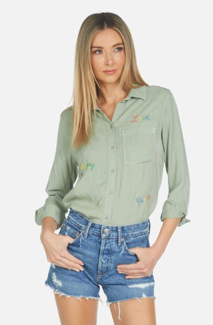 Lauren Moshi Sloane Sloane Hippie Girl Denim Shirt Denim Shirt by Lauren Moshi as seen on celebrities