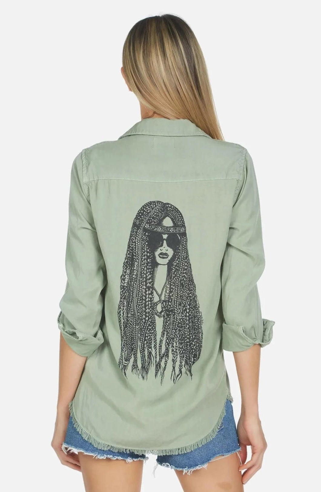 Lauren Moshi Sloane Sloane Hippie Girl Denim Shirt Denim Shirt by Lauren Moshi as seen on celebrities