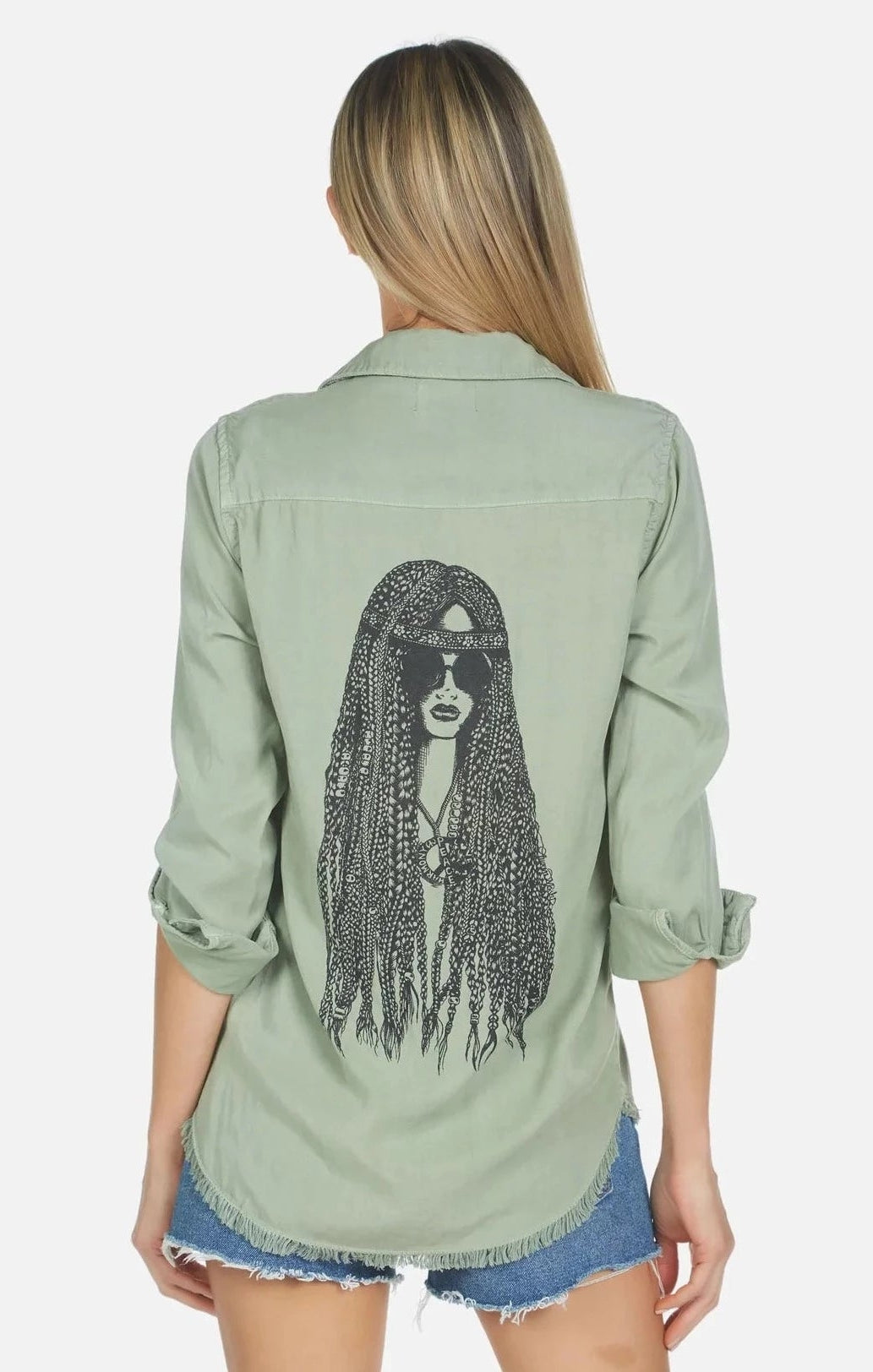 Lauren Moshi Sloane Sloane Hippie Girl Denim Shirt Denim Shirt by Lauren Moshi as seen on celebrities