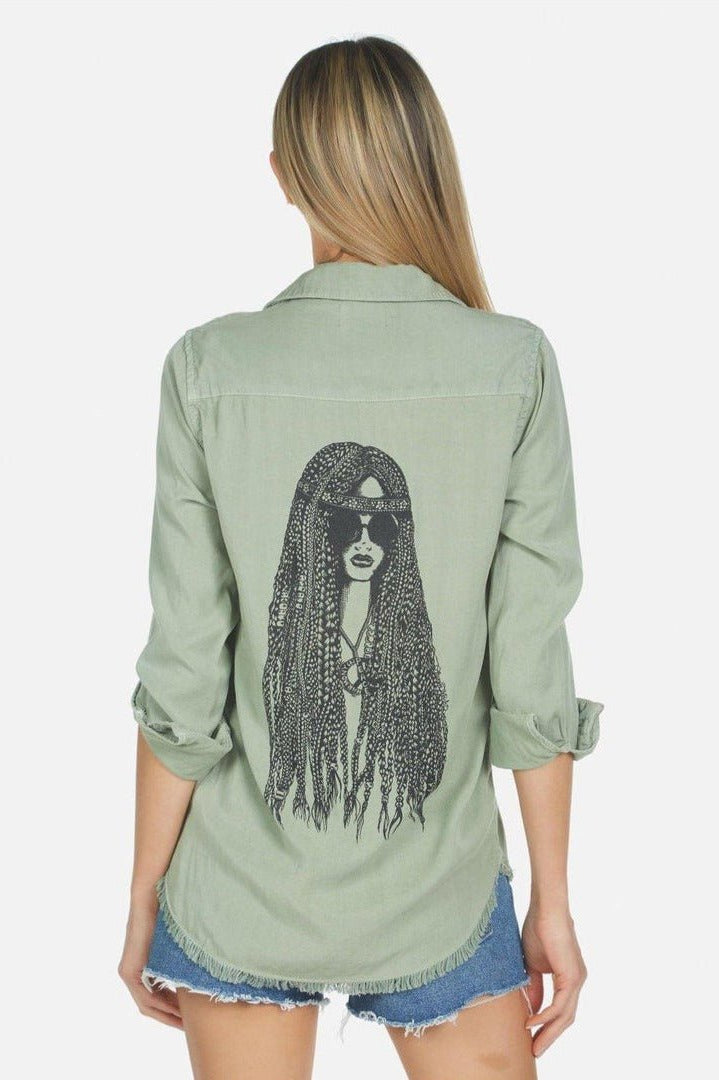 Lauren Moshi Sloane Sloane Hippie Girl Denim Shirt Denim Shirt by Lauren Moshi as seen on celebrities