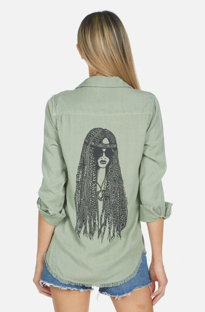 Lauren Moshi Sloane Sloane Hippie Girl Denim Shirt Denim Shirt by Lauren Moshi as seen on celebrities