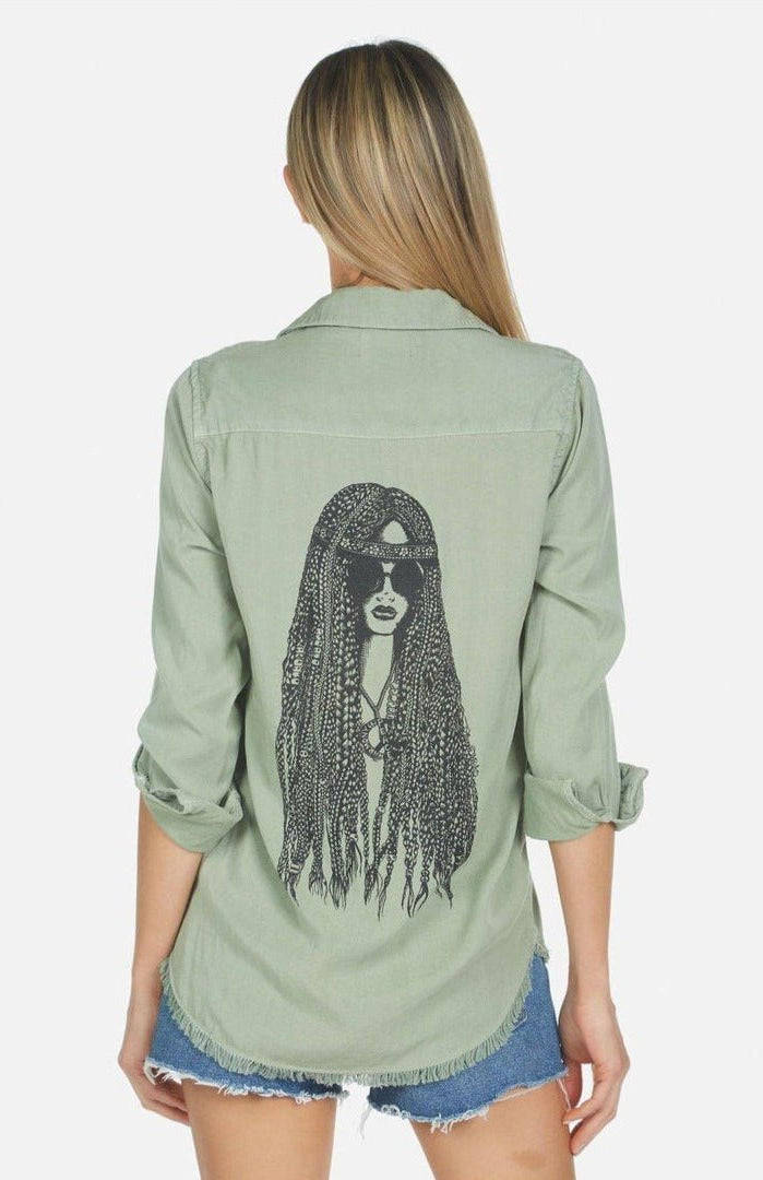 Lauren Moshi Sloane Sloane Hippie Girl Denim Shirt Denim Shirt by Lauren Moshi as seen on celebrities