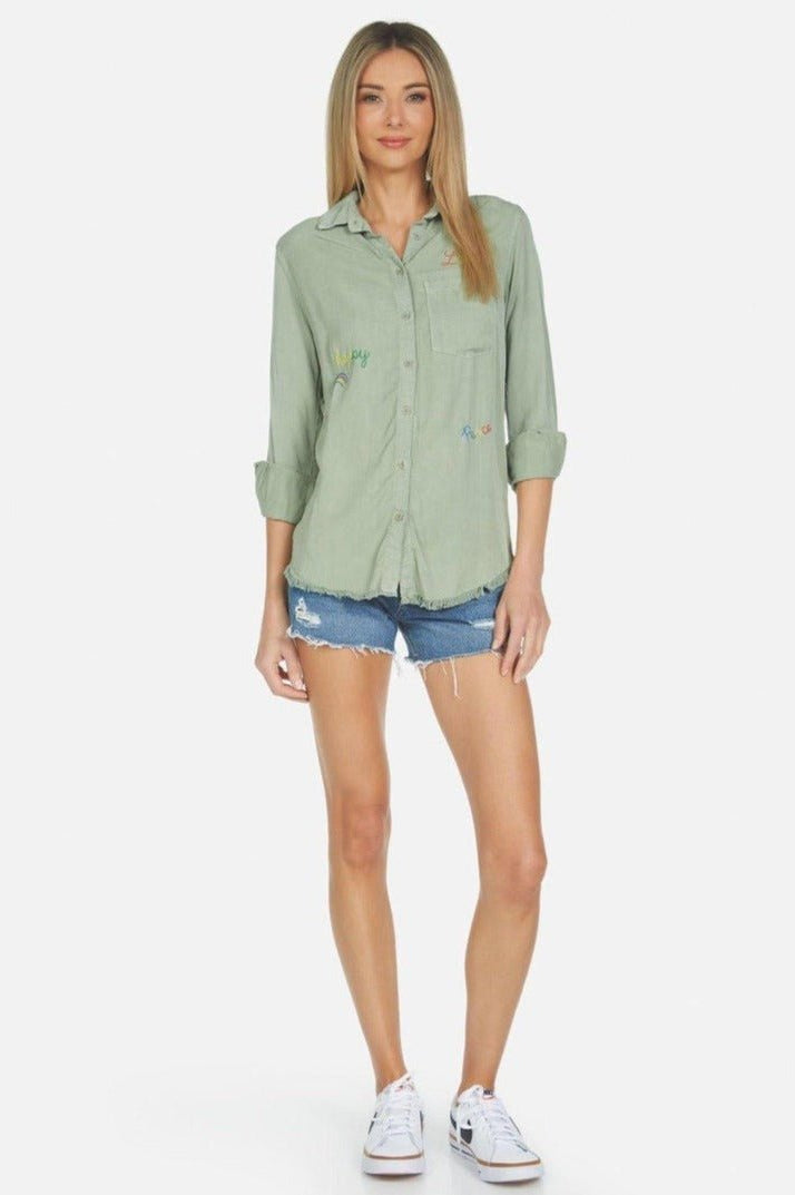 Lauren Moshi Sloane Sloane Hippie Girl Denim Shirt Denim Shirt by Lauren Moshi as seen on celebrities