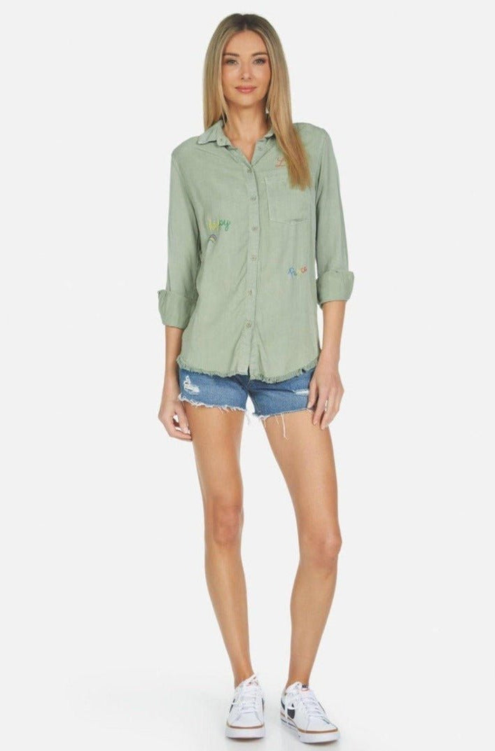 Lauren Moshi Sloane Sloane Hippie Girl Denim Shirt Denim Shirt by Lauren Moshi as seen on celebrities