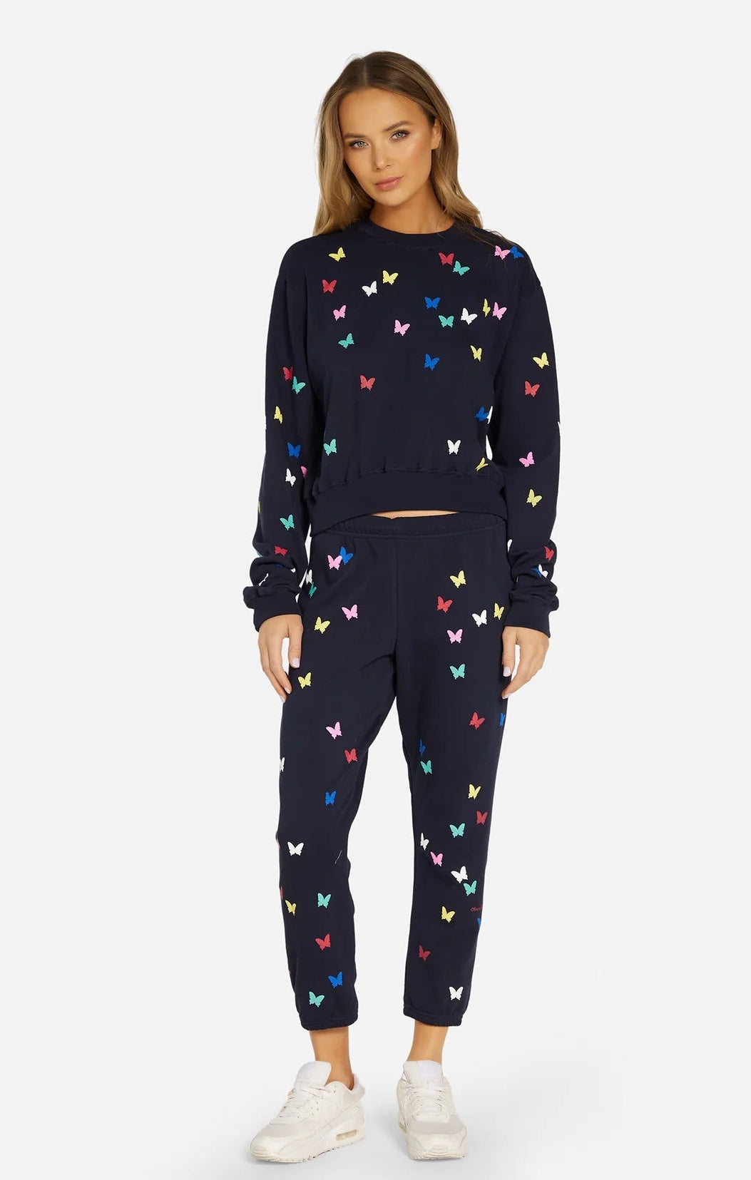 Shop Lauren Moshi Lauren Moshi Spalding Mini Butterflies Crop Sweater Hoodie for women – premium loungewear and festival fashion at Spoiled Brat