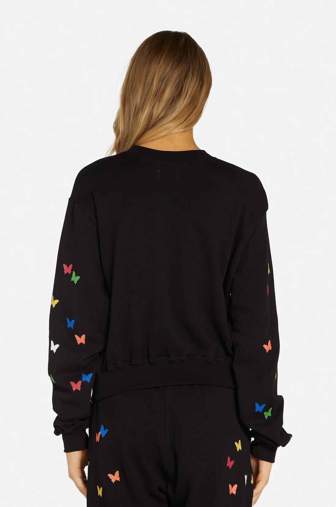 Shop Lauren Moshi Lauren Moshi Spalding Mini Butterflies Crop Sweater Hoodie for women – premium loungewear and festival fashion at Spoiled Brat