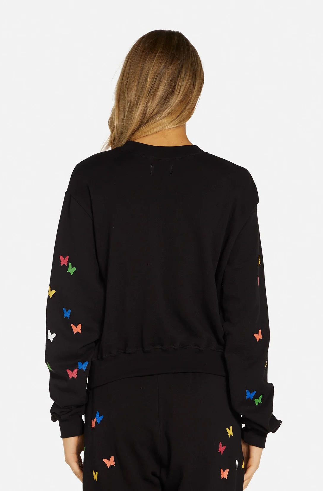Lauren Moshi Spalding Mini Butterflies Crop Sweater Hoodie by Lauren Moshi as seen on celebrities