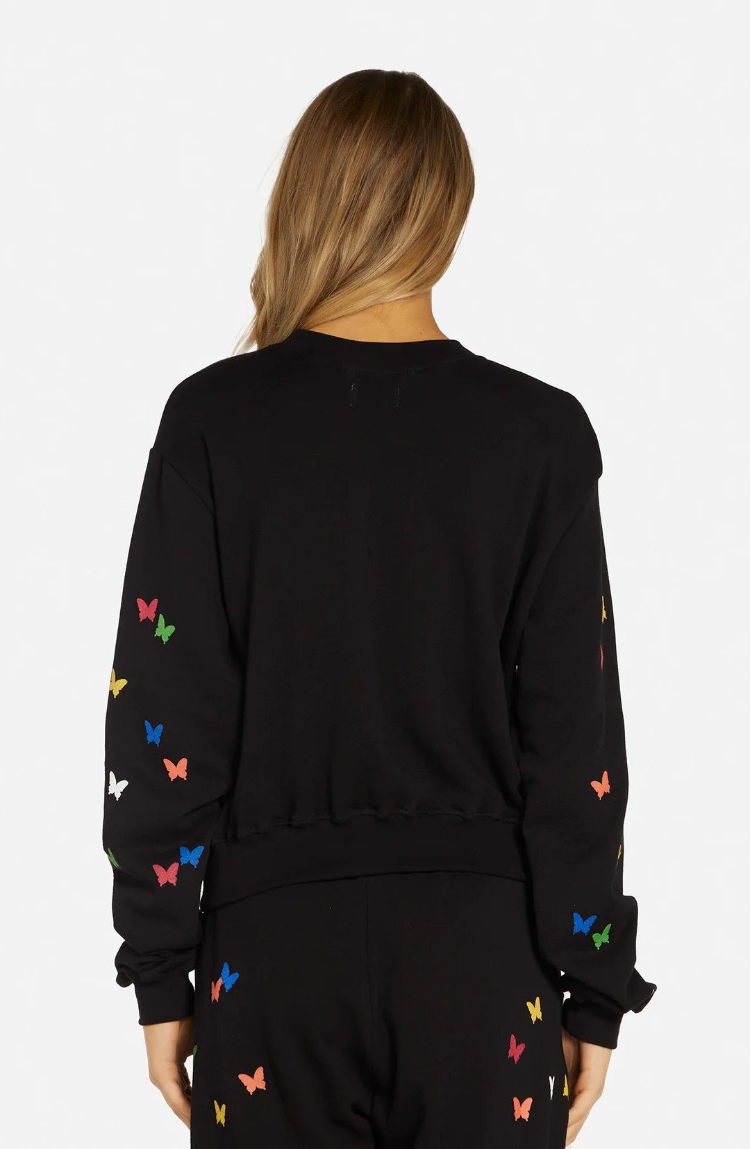 Lauren Moshi Spalding Mini Butterflies Crop Sweater Hoodie by Lauren Moshi as seen on celebrities