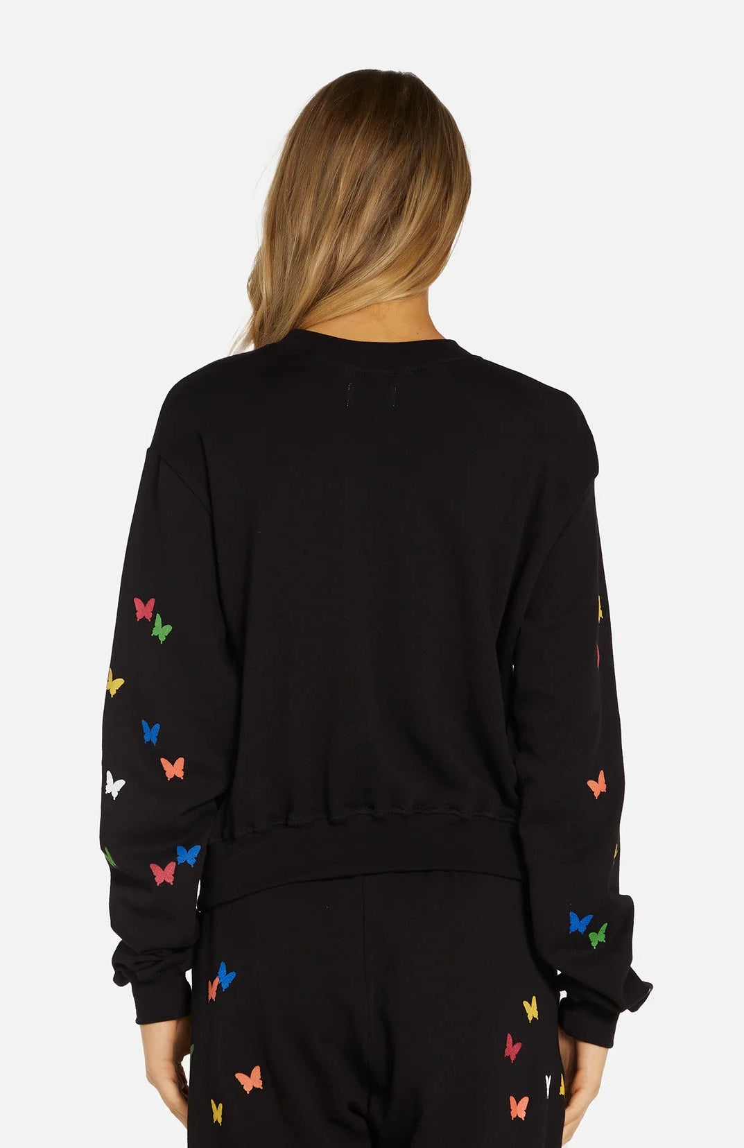 Lauren Moshi Spalding Mini Butterflies Crop Sweater Hoodie by Lauren Moshi as seen on celebrities