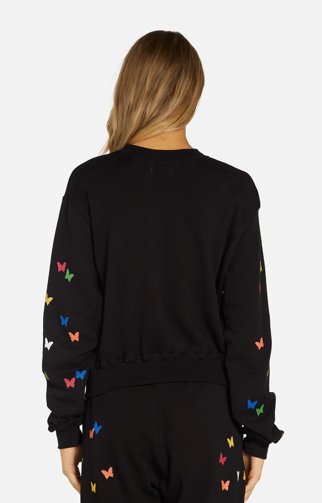 Lauren Moshi Spalding Mini Butterflies Crop Sweater Hoodie by Lauren Moshi as seen on celebrities