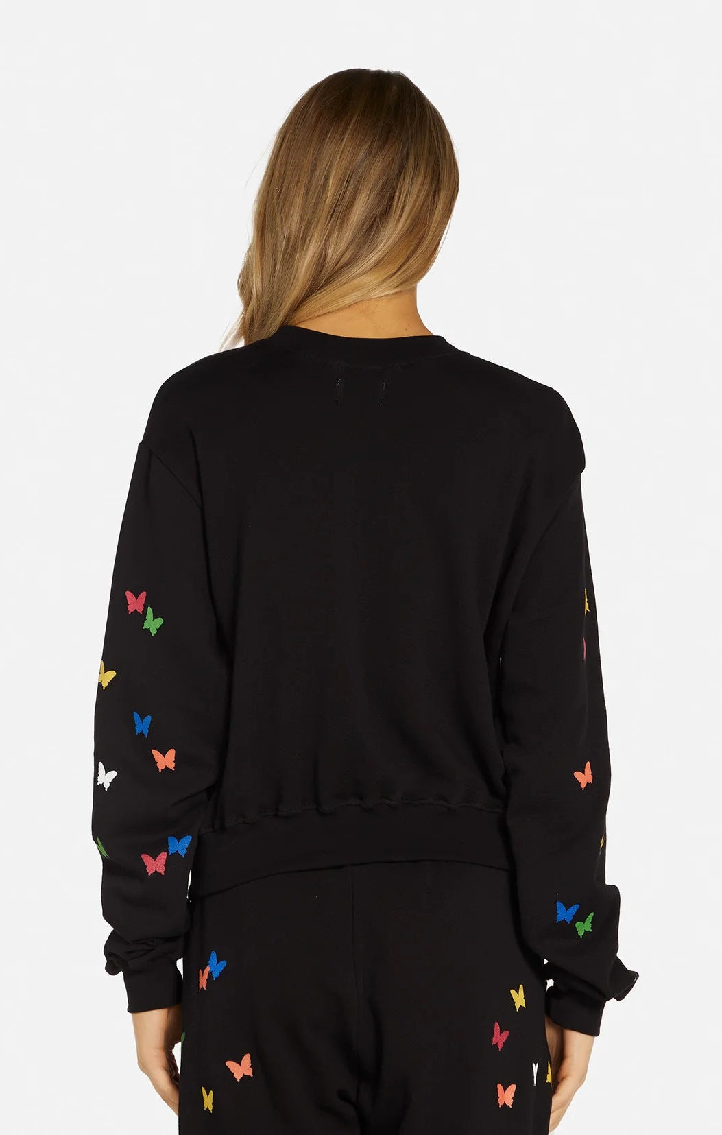 Lauren Moshi Spalding Mini Butterflies Crop Sweater Hoodie by Lauren Moshi as seen on celebrities