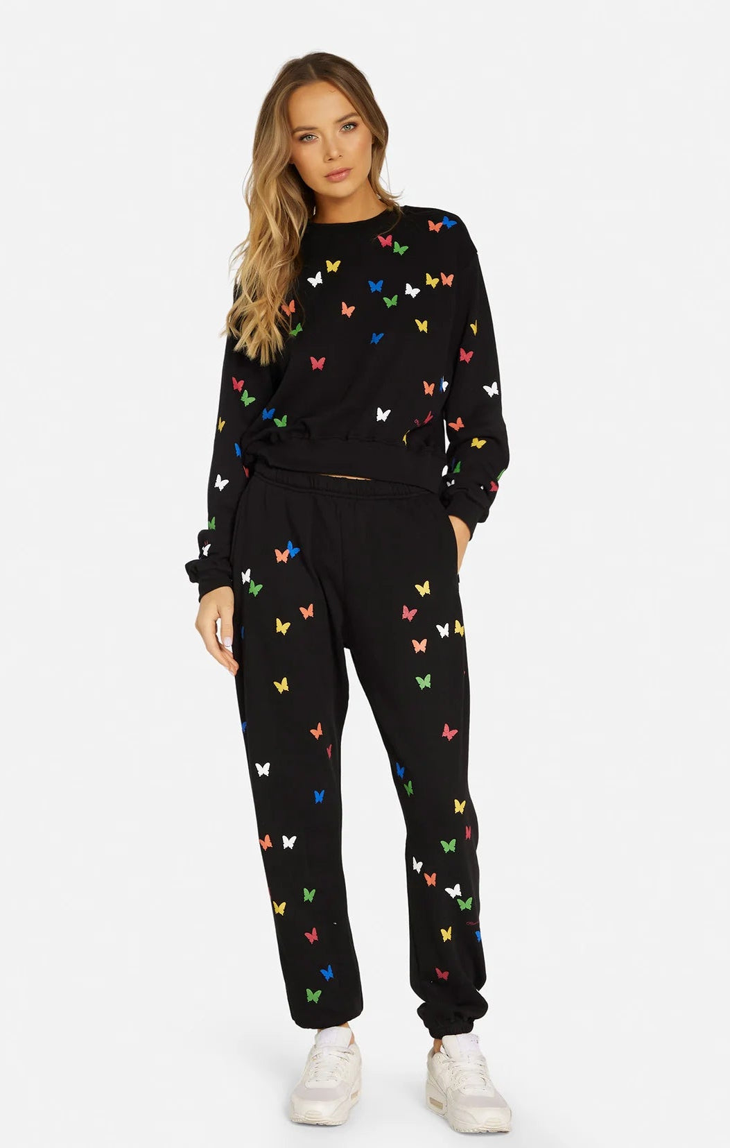 Lauren Moshi Spalding Mini Butterflies Crop Sweater Hoodie by Lauren Moshi as seen on celebrities