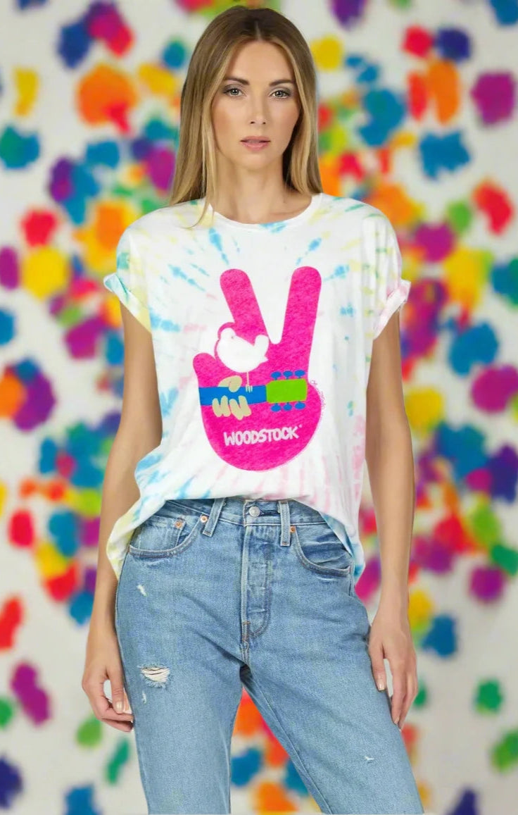 Lauren Moshi Wolf Woodstock Peace Tee T-Shirt by Lauren Moshi as seen on celebrities