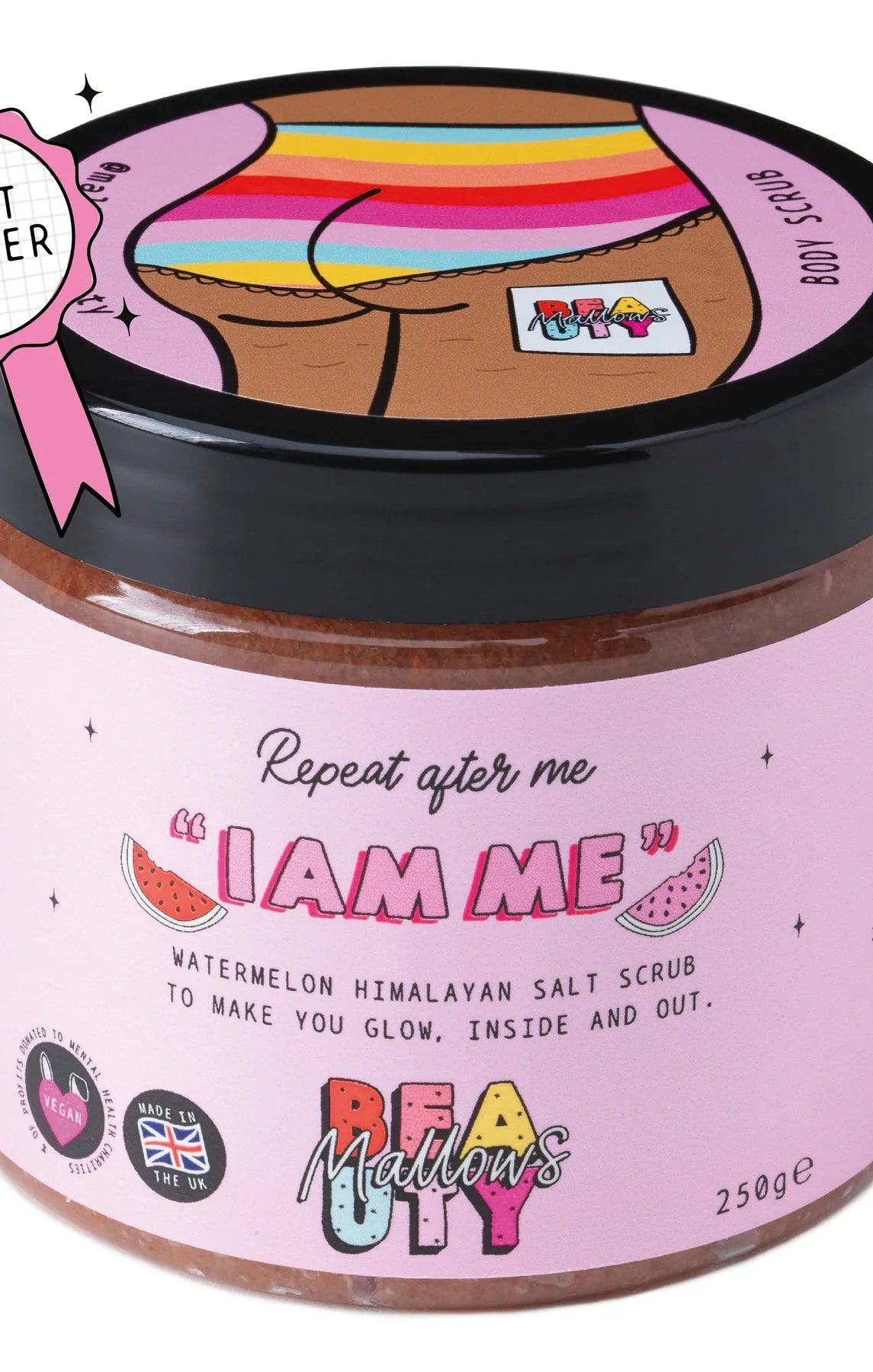 Mallows Beauty Watermelon Pink Himalayan Body Scrub Beauty Kit by Mallows Beauty as seen on celebrities