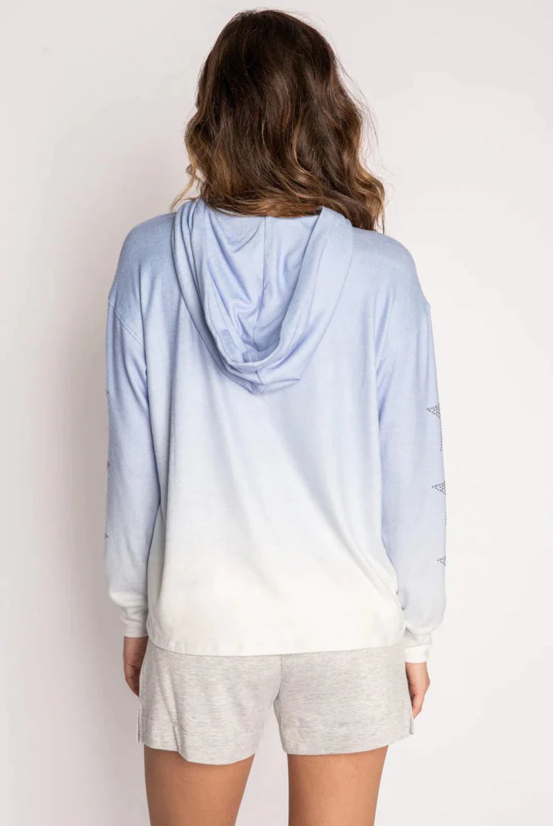 Shop PJ Salvage PJ Salvage Blue Ombre Goddess Star Hoodie Hoodie for women – premium loungewear and festival fashion at Spoiled Brat