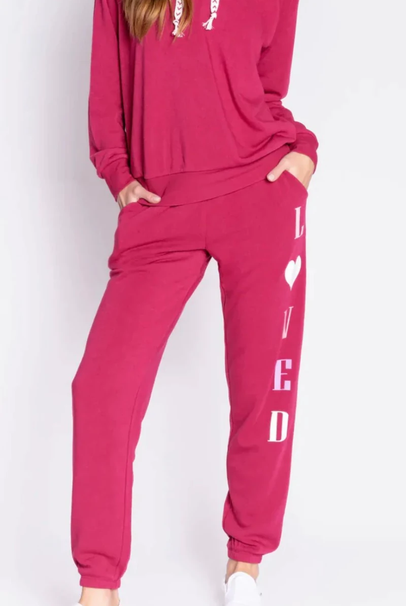 Shop PJ Salvage PJ Salvage Feeling Loved Sweatpants Jogger Bottoms for women – premium loungewear and festival fashion at Spoiled Brat