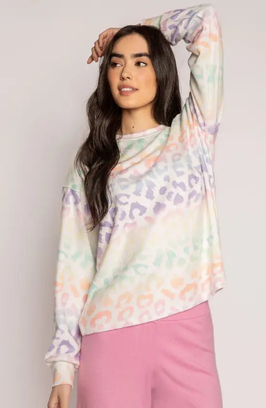 Shop PJ Salvage PJ Salvage Gradient Good Vibes Sweatshirt Sweater for women – premium loungewear and festival fashion at Spoiled Brat