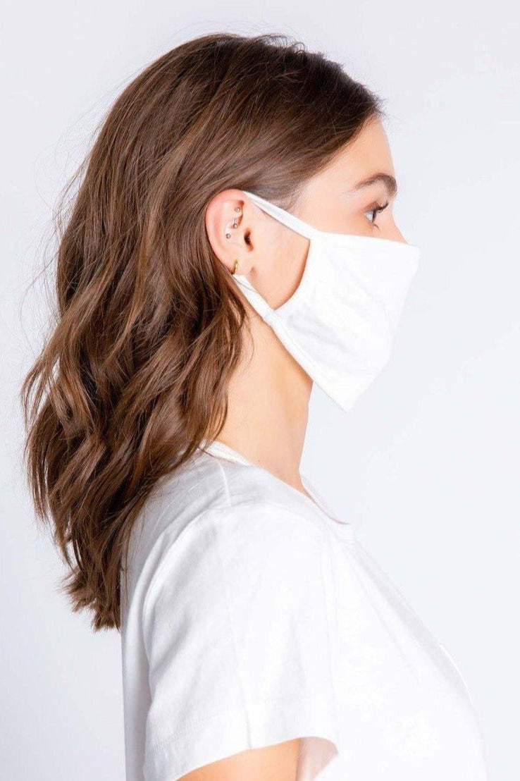 PJ Salvage Ivory Face Mask with Stars & Hearts by PJ Salvage – Face Mask – White | Spoiled Brat UK