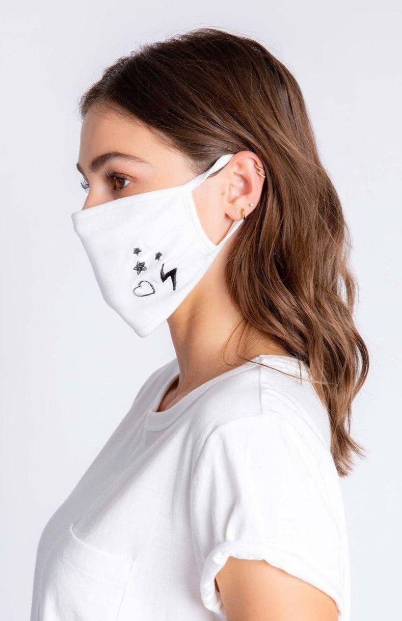 PJ Salvage Ivory Face Mask with Stars & Hearts Face Mask by PJ Salvage as seen on celebrities