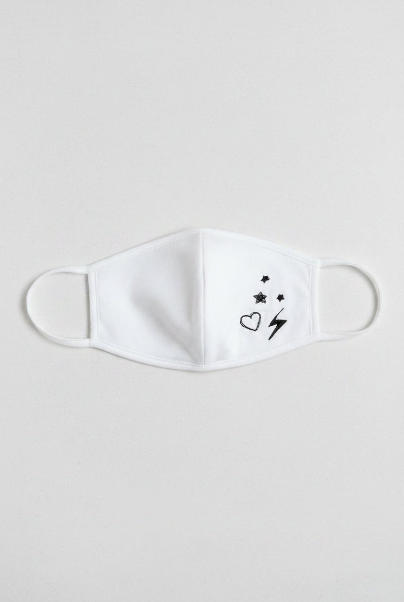 Shop PJ Salvage PJ Salvage Ivory Face Mask with Stars & Hearts Face Mask for women – premium loungewear and festival fashion at Spoiled Brat