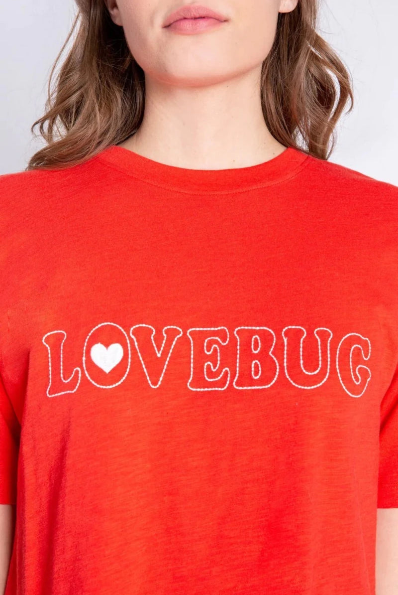 Shop PJ Salvage PJ Salvage Lovebug Red Cotton T-Shirt Pyjamas for women – premium loungewear and festival fashion at Spoiled Brat