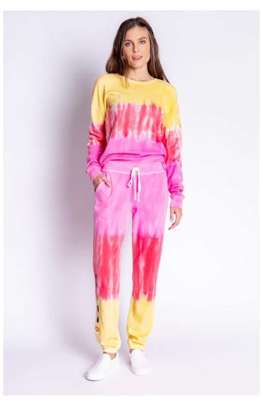 PJ Salvage One Love Ombre Tie Dye Crew Neck Long Sleeve Sweater Sweater by PJ Salvage as seen on celebrities