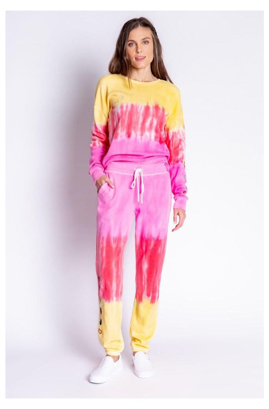 PJ Salvage One Love Ombre Tie Dye Crew Neck Long Sleeve Sweater Sweater by PJ Salvage as seen on celebrities