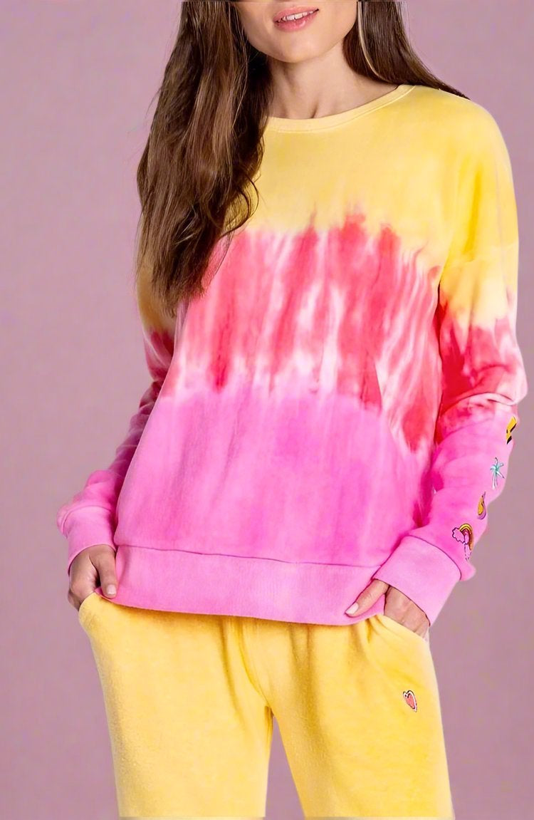 PJ Salvage One Love Ombre Tie Dye Crew Neck Long Sleeve Sweater - Spoiled Brat