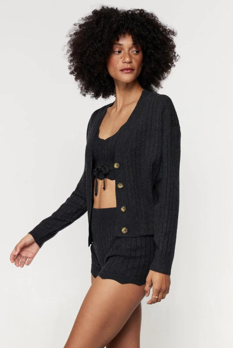 Shop Spiritual Gangster Spiritual Gangster Hudson Pointelle Cardigan Cardigan for women – premium loungewear and festival fashion at Spoiled Brat