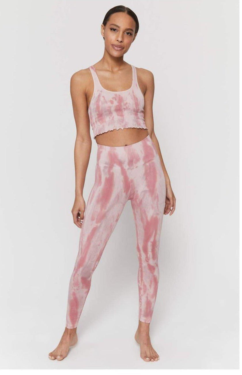 Spiritual Gangster Love Sculpt Winter Rose Tie Dye Leggings Leggings by Spiritual Gangster as seen on celebrities