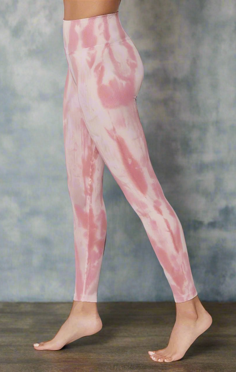 Spiritual Gangster Love Sculpt Winter Rose Tie Dye Leggings Leggings by Spiritual Gangster as seen on celebrities