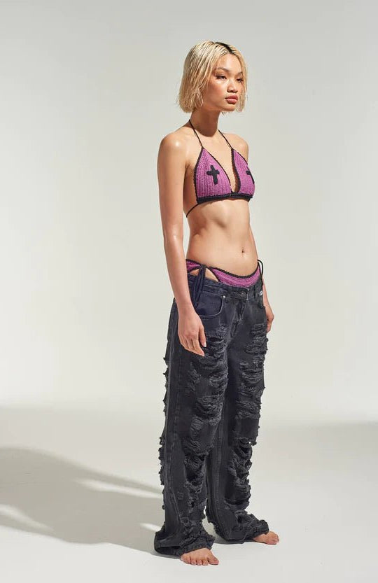 The Ragged Priest Repent Crochet Bikini Top Top by The Ragged Priest as seen on celebrities