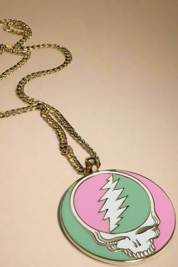 Trixy Starr x Grateful Dead Pastel Stealie Necklace Necklace by Trixy Starr as seen on celebrities
