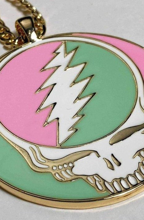 Trixy Starr x Grateful Dead Pastel Stealie Necklace Necklace by Trixy Starr as seen on celebrities