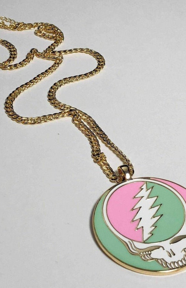 Trixy Starr x Grateful Dead Pastel Stealie Necklace Necklace by Trixy Starr as seen on celebrities