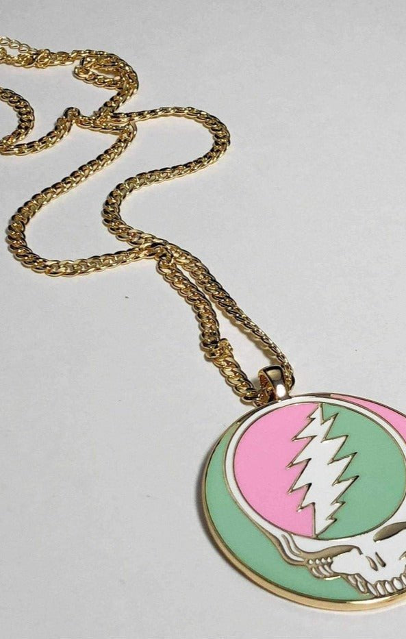 Trixy Starr x Grateful Dead Pastel Stealie Necklace Necklace by Trixy Starr as seen on celebrities