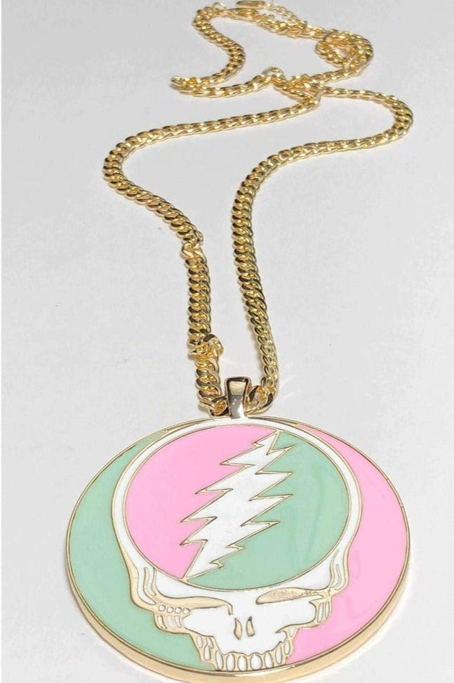 Trixy Starr x Grateful Dead Pastel Stealie Necklace Necklace by Trixy Starr as seen on celebrities