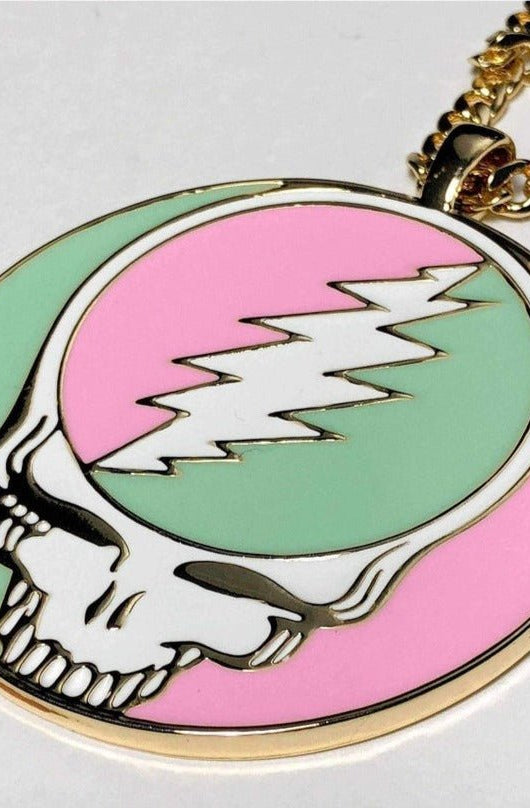 Trixy Starr x Grateful Dead Pastel Stealie Necklace Necklace by Trixy Starr as seen on celebrities