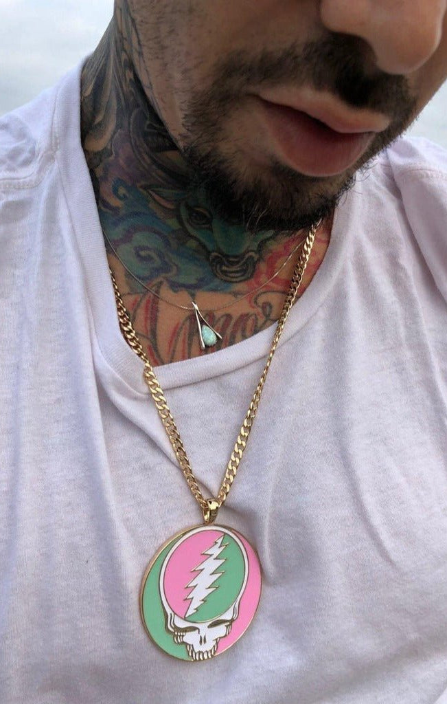 Trixy Starr x Grateful Dead Pastel Stealie Necklace Necklace by Trixy Starr as seen on celebrities