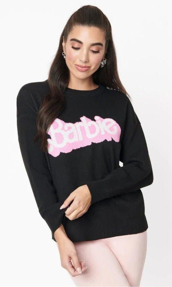 Barbie x Unique Vintage Black Barbie Logo Sweater - Spoiled Brat