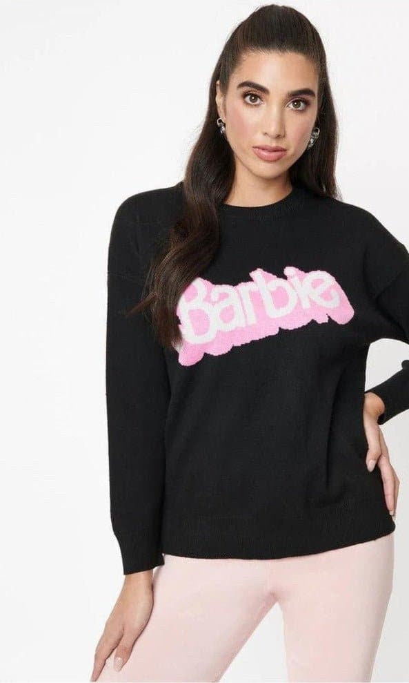 Barbie x Unique Vintage Black Barbie Logo Sweater - Spoiled Brat