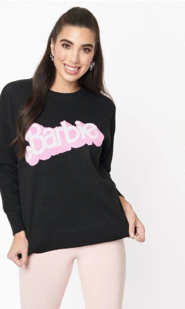 Barbie x Unique Vintage Black Barbie Logo Sweater - Spoiled Brat